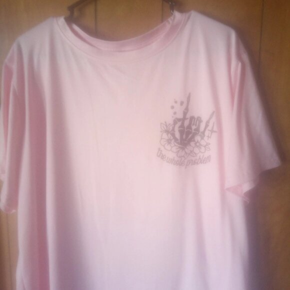 Shein Curve Plus Size Pink The Whole Problem Short Sleeve Top Size 4X - Picture 3 of 6